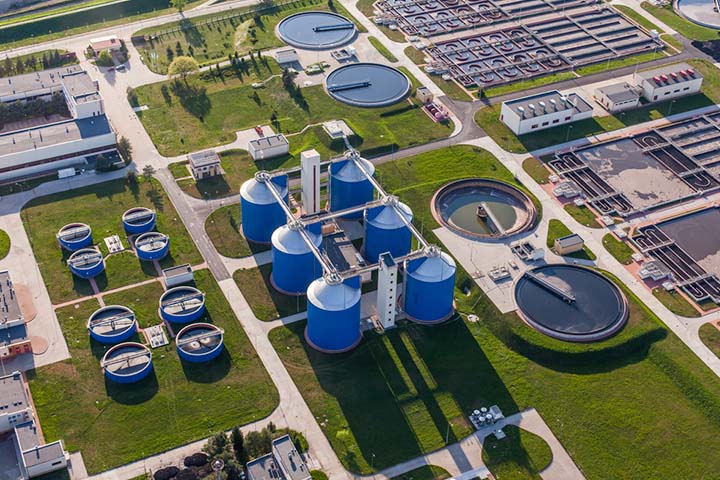 Top down image of a water Treatment Plant 01